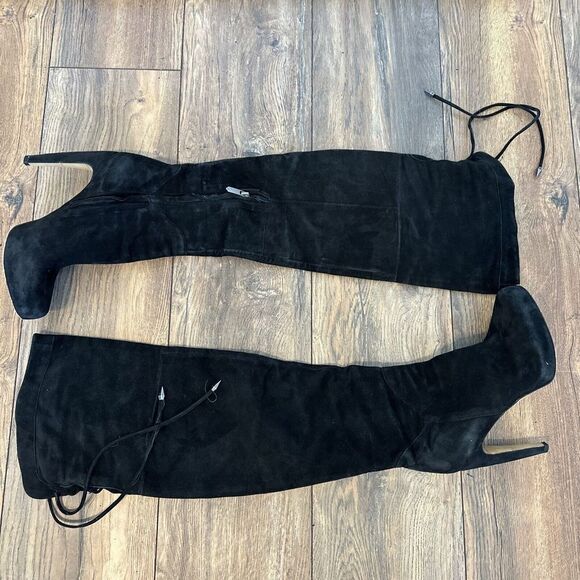 Sam Edelman Kayla Over-the-Knee Boots‎ Suede Black 8 M US T1 - Picture 3 of 11